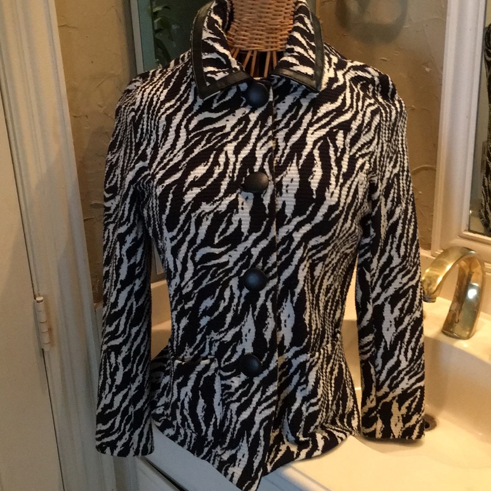 zebra print knit jacket